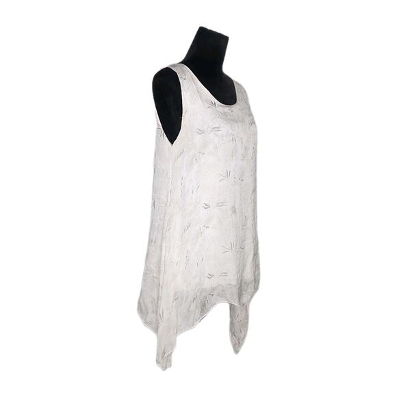 Giusy 100% Silk Tunic Sleeveless Tank Lined Asymmetric Fairy Whimsical Sz M - Picture 2 of 7